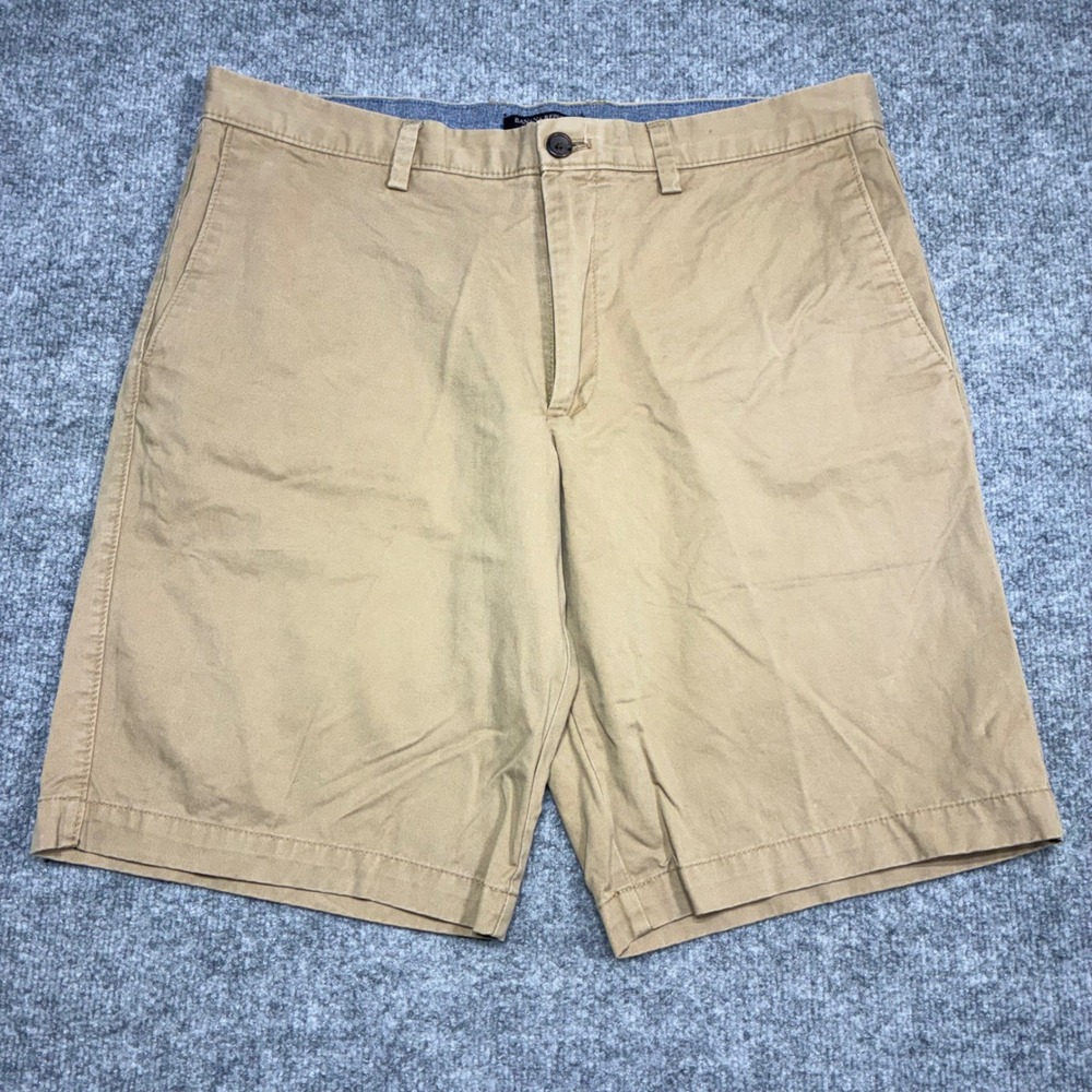 Banana Republic Mens Chino Shorts Tan‎ Sz.35 Flat Front Casual Summer Preppy